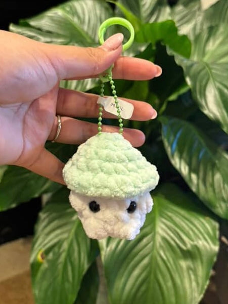 Mini Green Mushroom Keychain