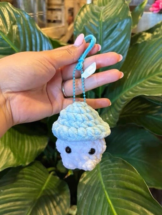 Mini Blue Mushroom Keychain