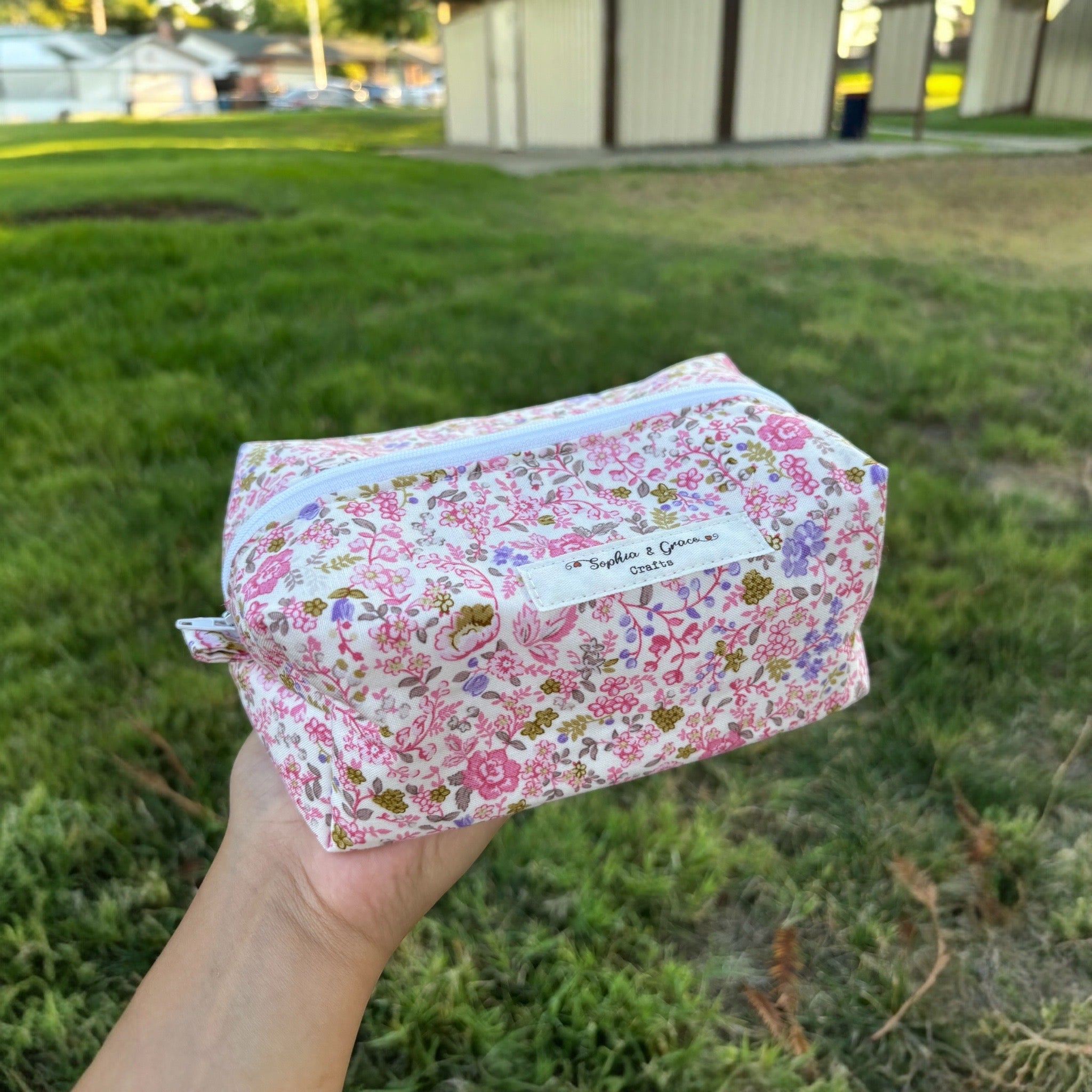Pink Floral Make-up Bag