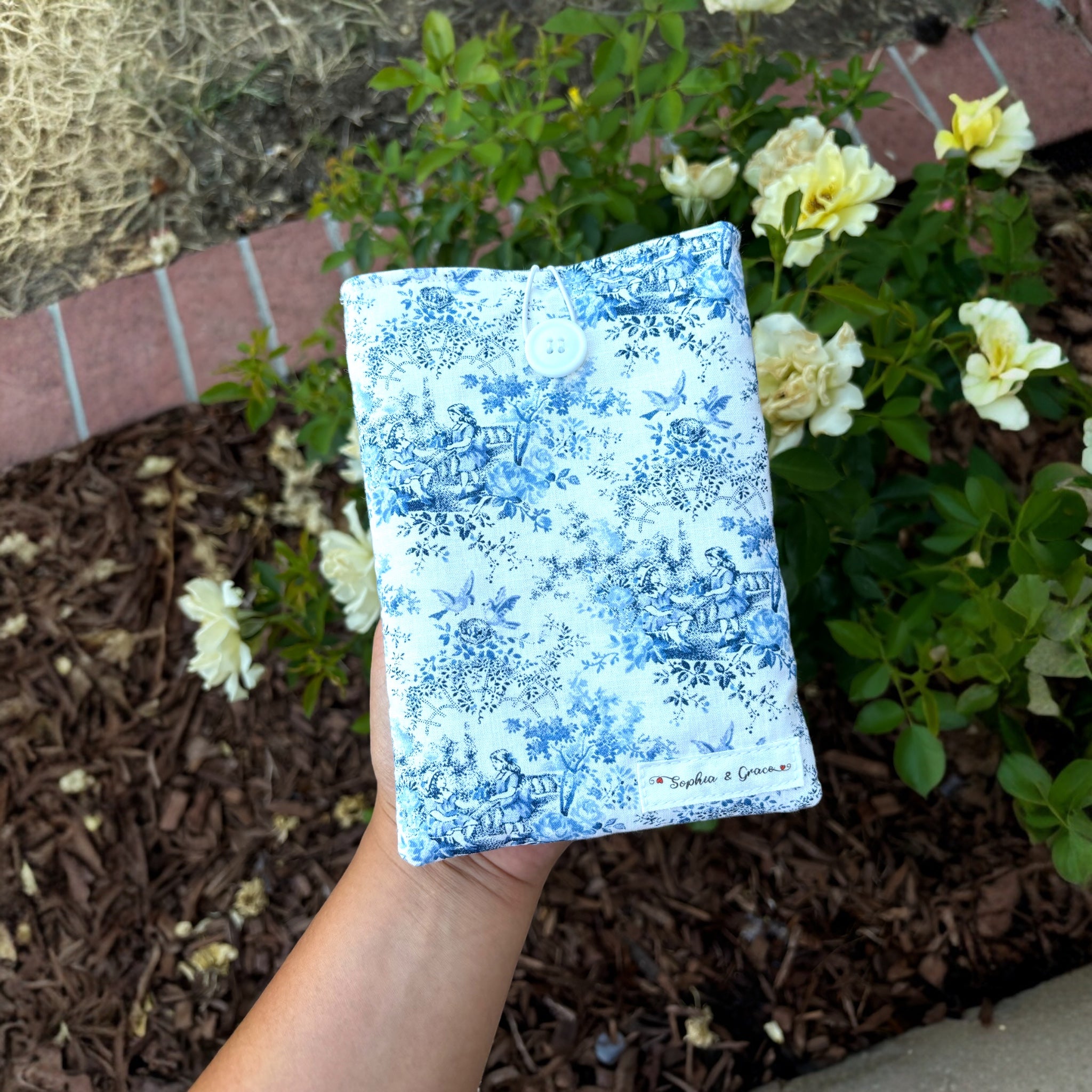 Quilted Blue Floral Kindle/Book Sleeve