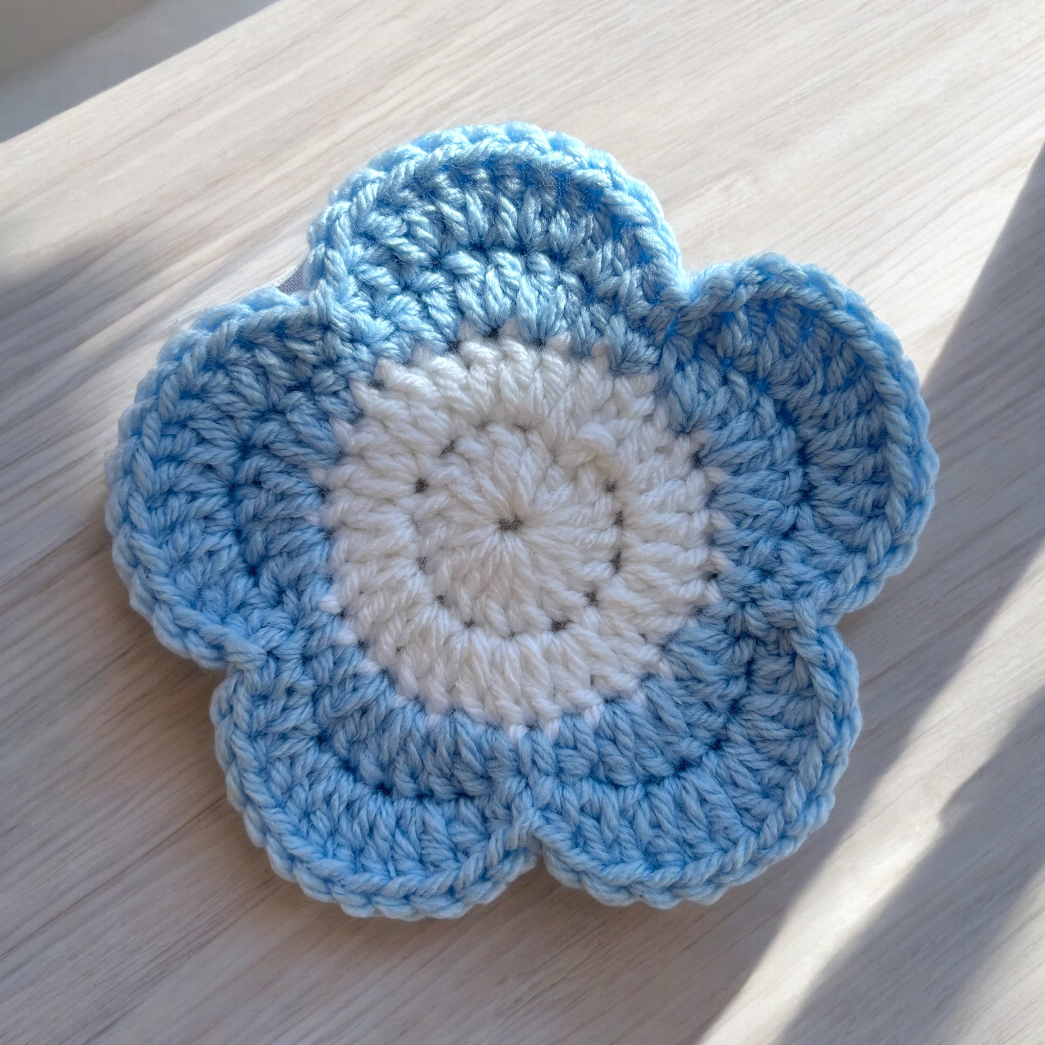 Blue Flower Crochet Coaster