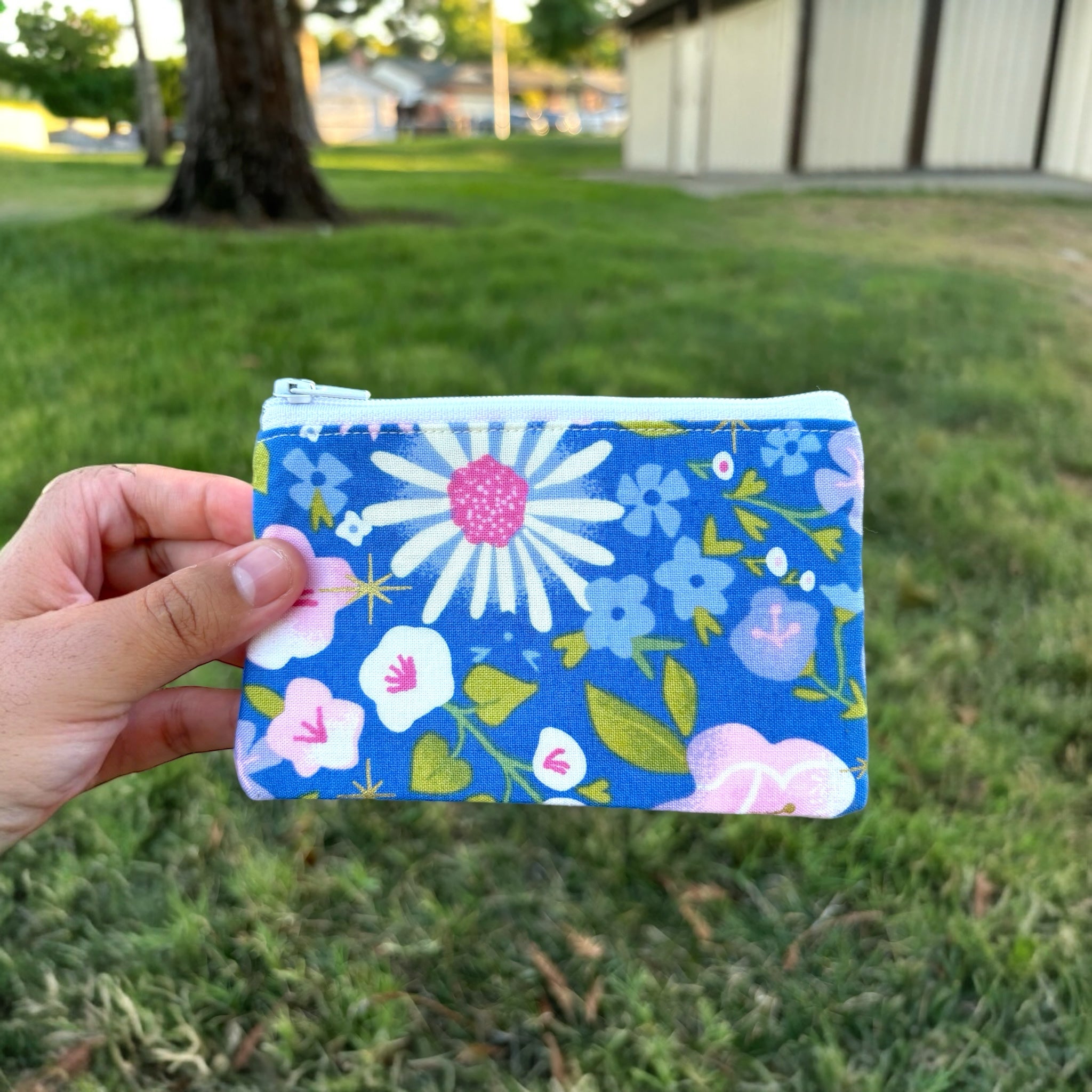 Darker Blue + Floral MultiUse Purse