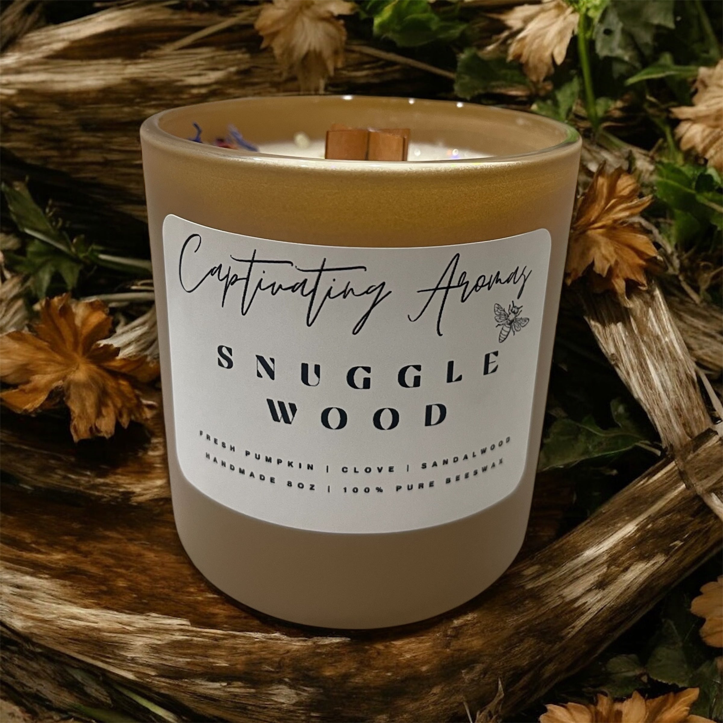 Snuggle Wood Beeswax Candle