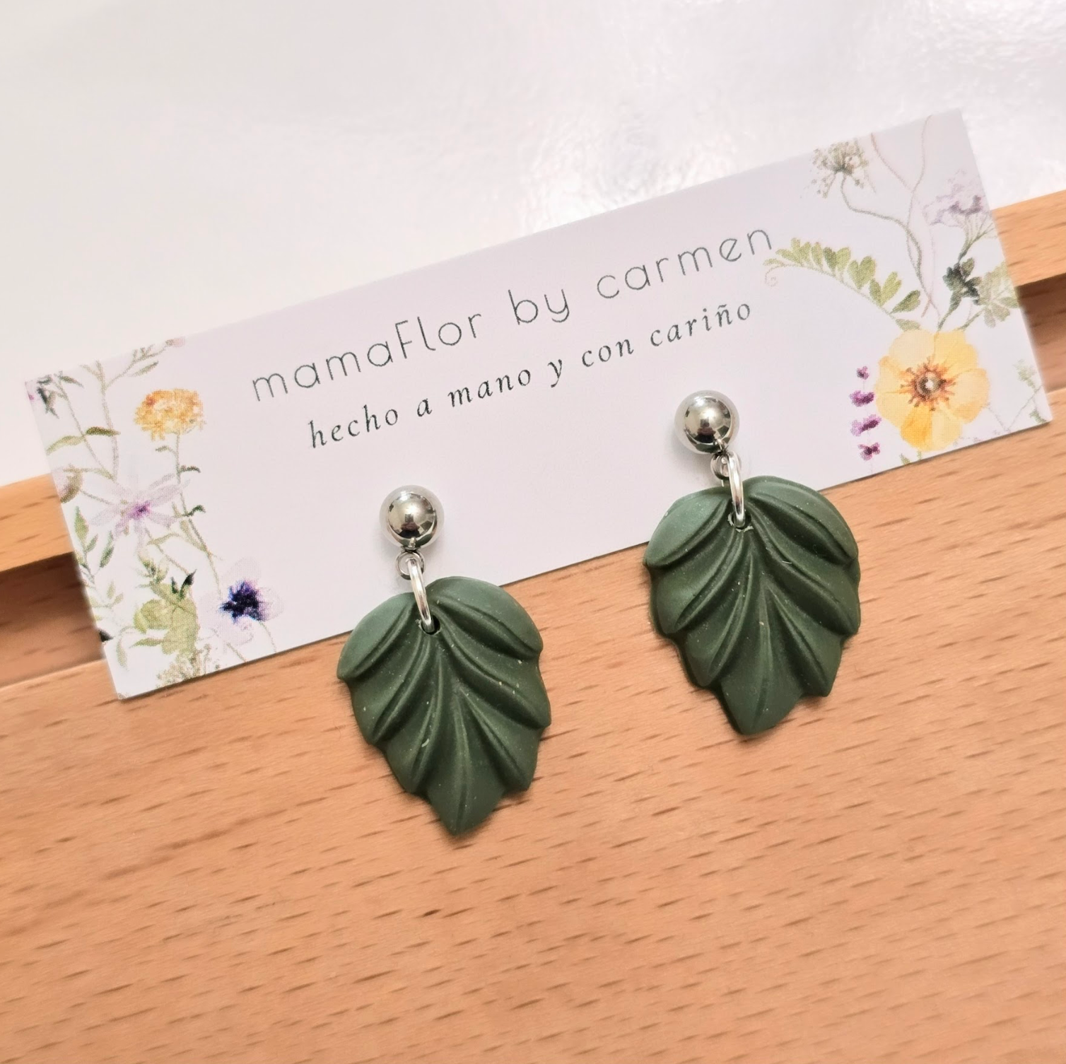 Dainty Evergreen Leaf Dangle Earring