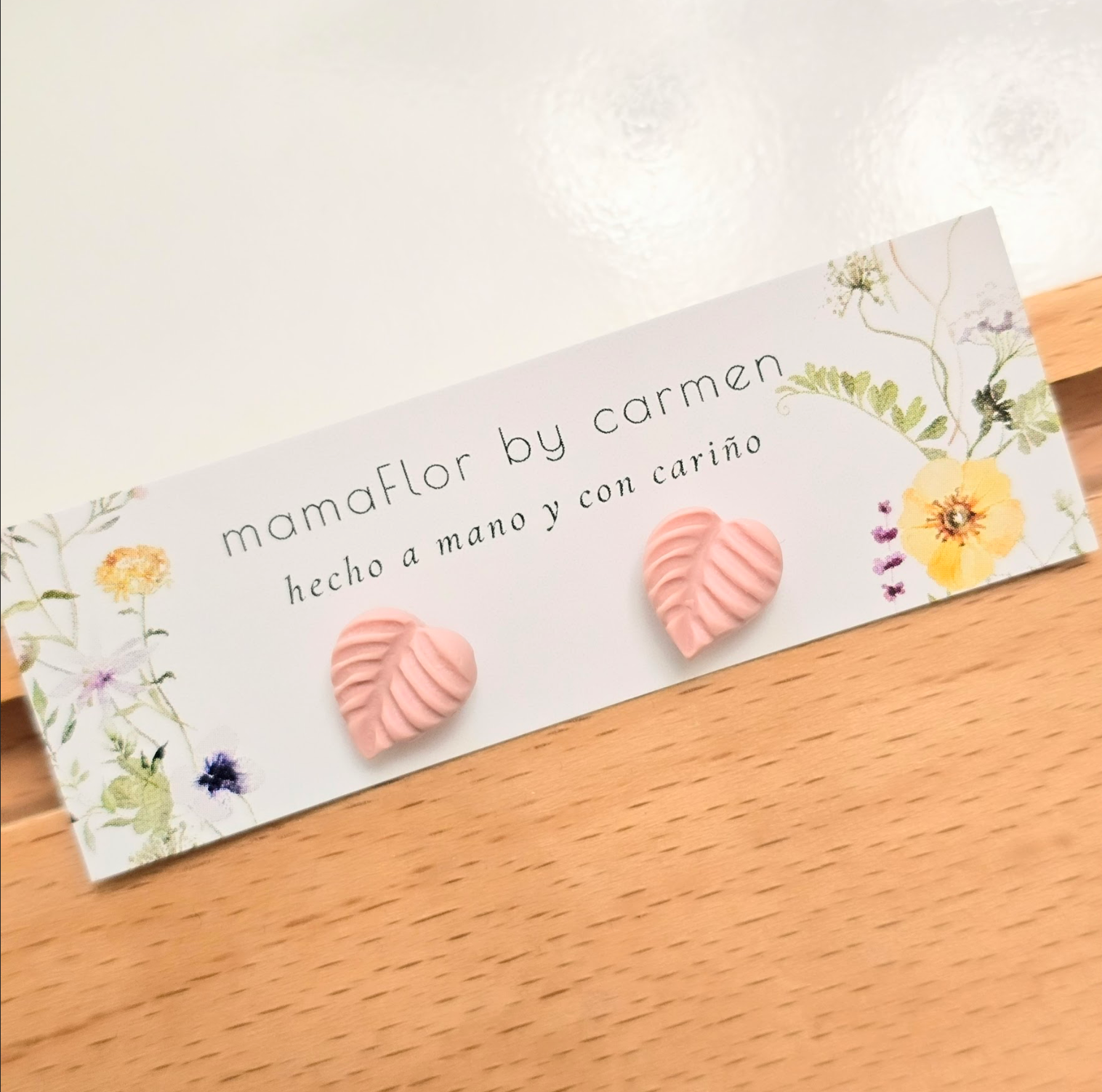 Itty Bitty Dusty Pink Leaf Stud